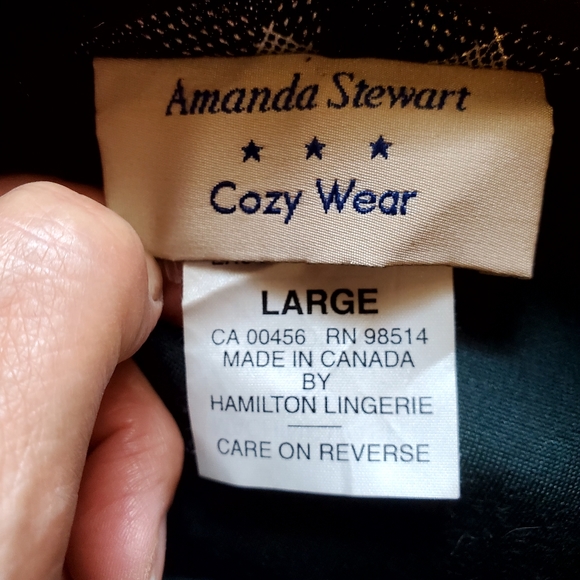 Vintage Amanda Stewart Hunter Green Robe Contraat Check Collar and Sleeves - Picture 5 of 8